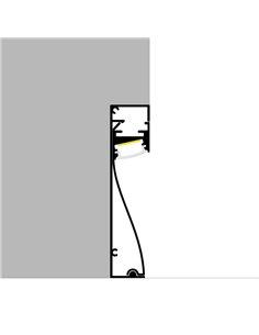 Perfil de rodapé em alumínio KRUE para fitas de LED de 2 metros, com difusor e tampas de extremidade, 18x80mm, LM3825 2