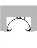 Perfil de aluminio SUNRISE para tiras LED 2 metros (doble difusor, con tapas, 101x49,5mm) (LM3827)