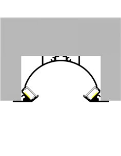 Perfil de aluminio SUNRISE para tiras LED 2 metros (doble difusor, con tapas, 101x49,5mm) (LM3827) 2