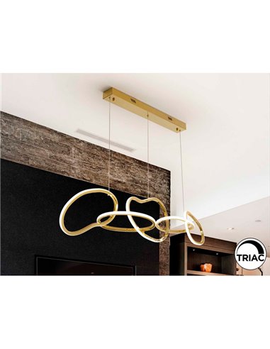 Luminária de teto LED NEXO 5, 75W, 7100 lm, 3000K, dimerizável, IP20, dourada