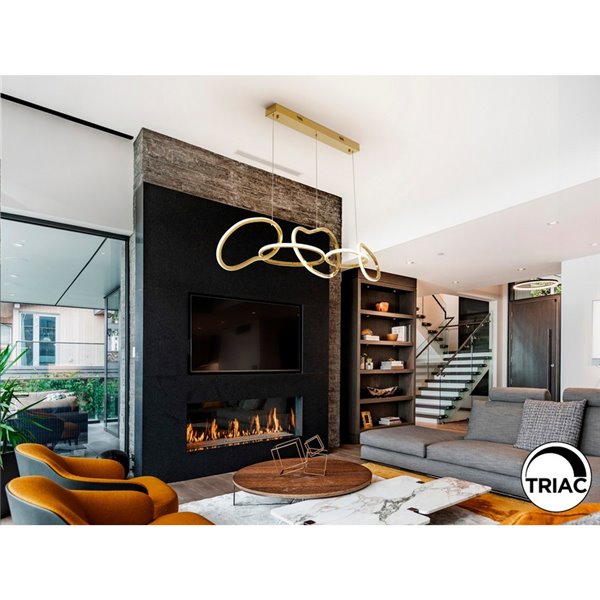 Luminária de teto LED NEXO 5, 75W, 7100 lm, 3000K, dimerizável, IP20, dourada