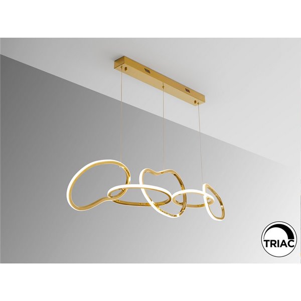 Lámpara de techo NEXO 5 luces LED 75W 7100 lm 3000K dimable IP20 Oro