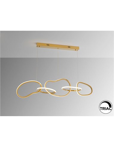 Plafonnier LED NEXO 5, 75 W, 7100 lm, 3000 K, dimmable, IP20, couleur or