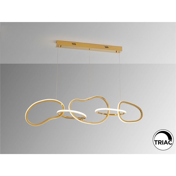 Plafonnier LED NEXO 5, 75 W, 7100 lm, 3000 K, dimmable, IP20, couleur or