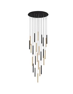 Lámpara de techo VARAS 25 luces LED 125W 11250 lm 3000K dimable + mando IP20 Oro/Negro