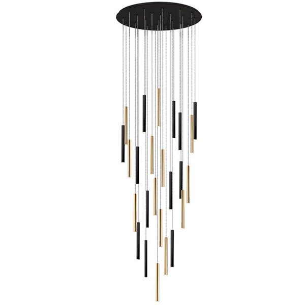 Lámpara de techo VARAS 25 luces LED 125W 11250 lm 3000K dimable + mando IP20 Oro/Negro