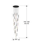 Lámpara de techo VARAS 25 luces LED 125W 11250 lm 3000K dimable + mando IP20 Oro/Negro