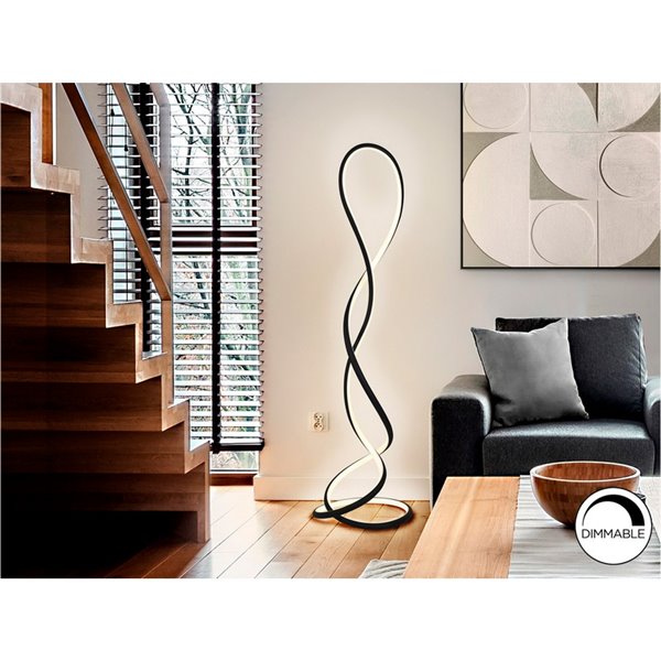 Lámpara de pie EVANIA LED 64W 4000 lm 3000K dimable regulador de pie IP20 Negro