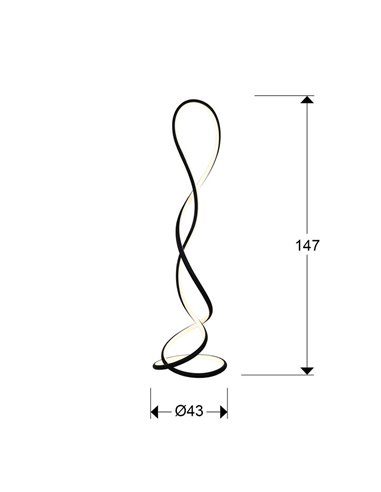 Lampadaire LED EVANIA 64 W 4000 lm 3000 K, variateur au pied, IP20, noir