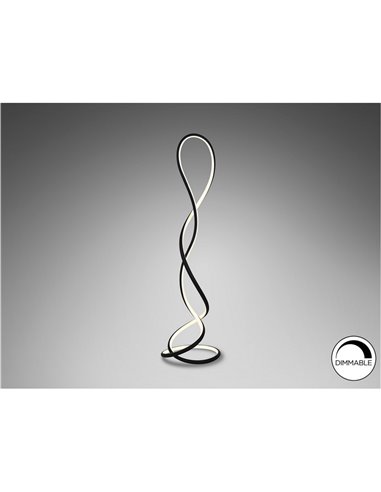 Luminária de chão LED EVANIA 64W 4000 lm 3000K com dimmer de pé, IP20, preta