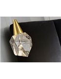 Lámpara colgante AQUARIA LED, tulipa de cristal macizo, 4W 450 lm 3000K IP20 Oro mate