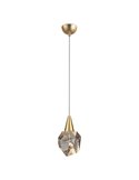 Lámpara colgante AQUARIA LED, tulipa de cristal macizo, 4W 450 lm 3000K IP20 Oro mate