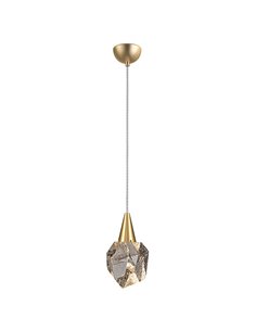 Lámpara colgante AQUARIA LED, tulipa de cristal macizo, 4W 450 lm 3000K IP20 Oro mate