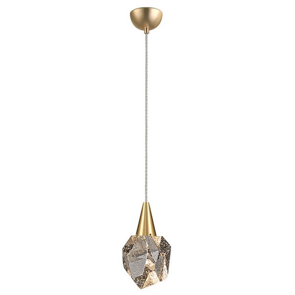 Lámpara colgante AQUARIA LED, tulipa de cristal macizo, 4W 450 lm 3000K IP20 Oro mate