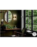 Aplique de pared GRACE 2 luces, barras de cristal transparente en forma de prisma, LED 2xG9 Oro