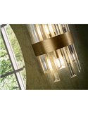 Aplique de pared GRACE 2 luces, barras de cristal transparente en forma de prisma, LED 2xG9 Oro