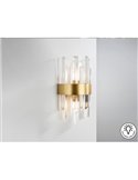 Aplique de pared GRACE 2 luces, barras de cristal transparente en forma de prisma, LED 2xG9 Oro