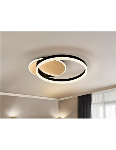 Plafón de techo redondo ORIEL Ø46cm LED 38W 1400 lm 3000K Oro/Negro