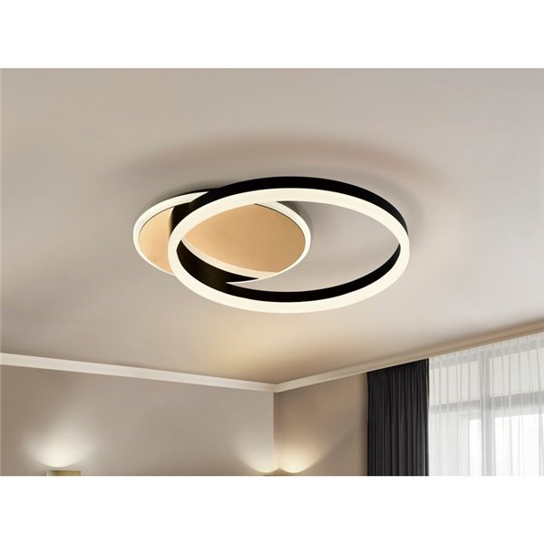 Plafón de techo redondo ORIEL Ø46cm LED 38W 1400 lm 3000K Oro/Negro