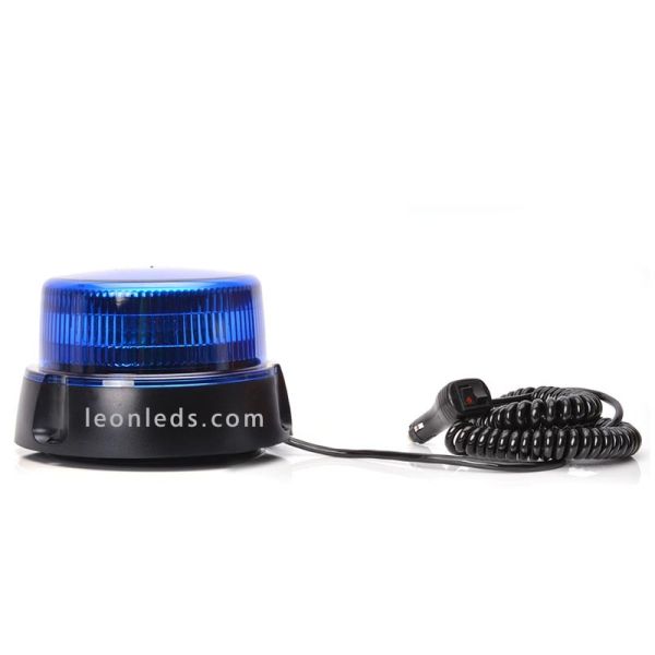 Rotativo LED Magnético Azul | Rotativo LED Azul con base Magnética | Rotativo LED Azul conexión mechero | LeonLeds