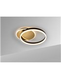 Plafón de techo redondo ORIEL Ø46cm LED 38W 1400 lm 3000K Oro/Negro