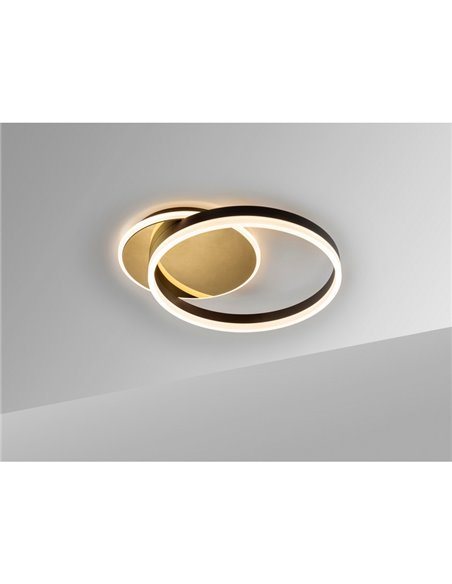 Plafón de techo redondo ORIEL Ø46cm LED 38W 1400 lm 3000K Oro/Negro