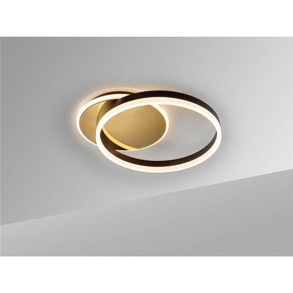 Plafón de techo redondo ORIEL Ø46cm LED 38W 1400 lm 3000K Oro/Negro