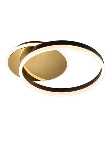 Plafón de techo redondo ORIEL Ø46cm LED 38W 1400 lm 3000K Oro/Negro