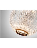 Lámpara de techo AUSTRAL 5 luces, tulipas cristal tallado, LED 26W 1264 lm Oro