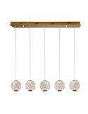 Lámpara de techo AUSTRAL 5 luces, tulipas cristal tallado, LED 26W 1264 lm Oro