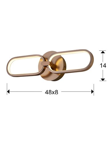 Aplique de pared COLETTE, moderno y decorativo, LED 13W 1170 lm 3000K Oro rosado