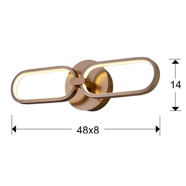 Aplique de pared COLETTE, moderno y decorativo, LED 13W 1170 lm 3000K Oro rosado