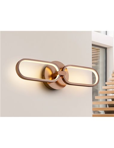 Aplique de pared COLETTE, moderno y decorativo, LED 13W 1170 lm 3000K Oro rosado