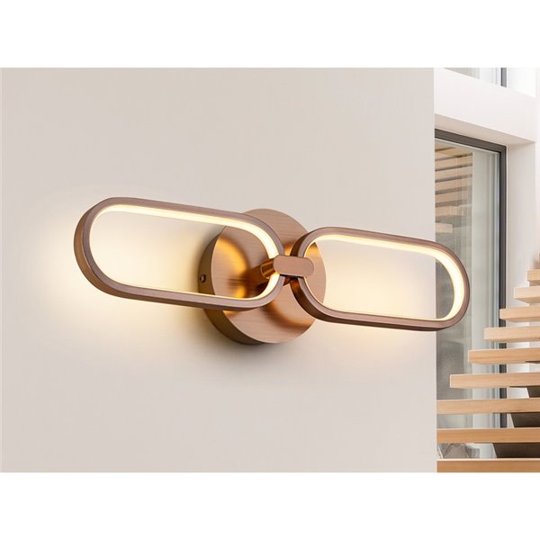 Aplique de pared COLETTE, moderno y decorativo, LED 13W 1170 lm 3000K Oro rosado