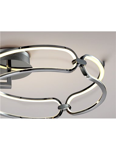 Plafonnier rond LED COLETTE 37W 3330 lm 3000K Chrome