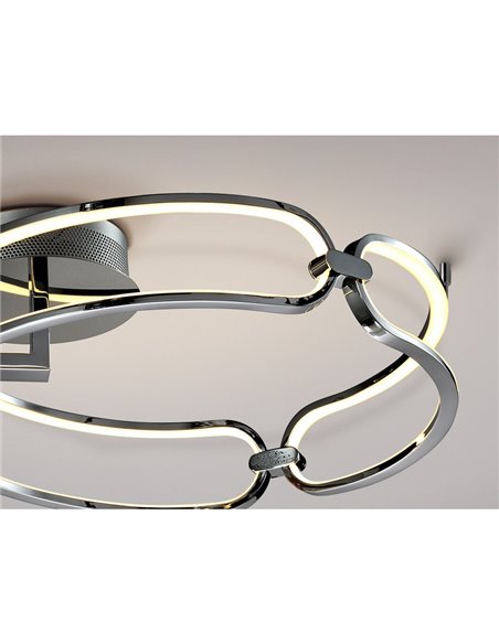 Plafonnier rond LED COLETTE 37W 3330 lm 3000K Chrome