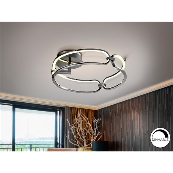 Plafón de techo redondo COLETTE LED 37W 3330 lm 3000K Cromo