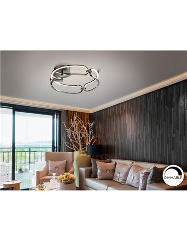 Luminária de teto redonda LED COLETTE 37W 3330 lm 3000K cromada