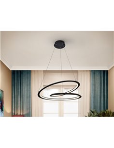 Lámpara de techo colgante LOOPING LED Ø60cm 36W 1800 lm 3000K Negro 2