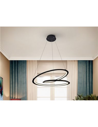 Lámpara de techo colgante LOOPING LED Ø60cm 36W 1800 lm 3000K Negro