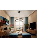 Lámpara de techo colgante LOOPING LED Ø60cm 36W 1800 lm 3000K Negro