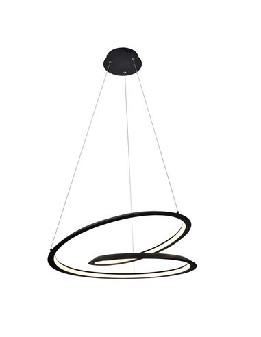 Luminária de teto pendente LOOPING LED Ø60cm 36W 1800 lm 3000K Preta