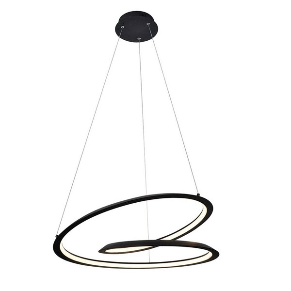 Luminária de teto pendente LOOPING LED Ø60cm 36W 1800 lm 3000K Preta