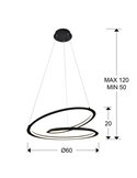 Suspension LED LOOPING Ø60cm 36W 1800 lm 3000K Noir