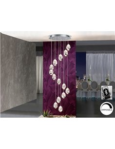 Lámpara de techo ROCÍO 14 luces LED 70W 6720 lm dimable Cromo 2