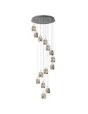 Lámpara de techo ROCÍO 14 luces LED 70W 6720 lm dimable Cromo