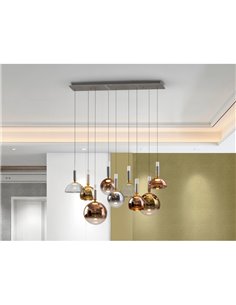 Lámpara de techo CHARLIZE 9 luces LED 54W 1980 lm dimable Cromo 2