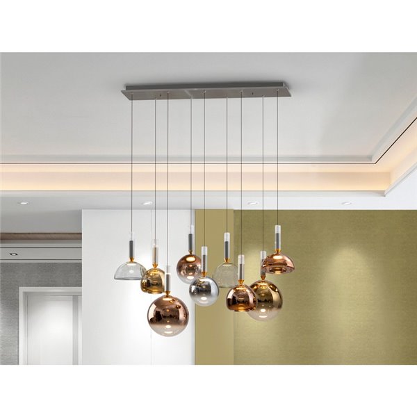 Lámpara de techo CHARLIZE 9 luces LED 54W 1980 lm dimable Cromo