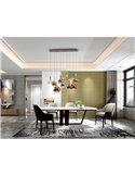 Lámpara de techo CHARLIZE 9 luces LED 54W 1980 lm dimable Cromo