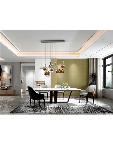 Lámpara de techo CHARLIZE 9 luces LED 54W 1980 lm dimable Cromo